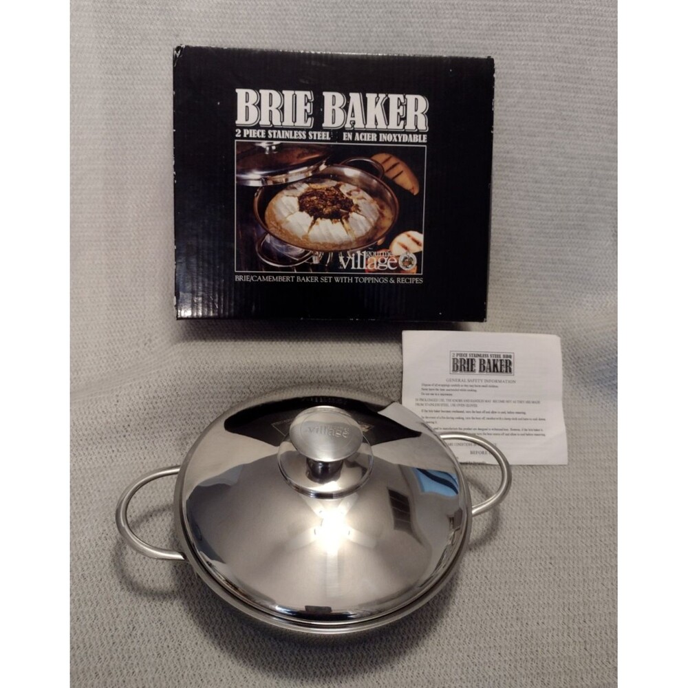 Gourmet Du Village Bistro Collection Brie Stainless Steel Baker Set New VTG